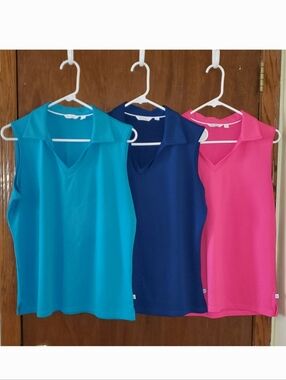 Lady Hagen Essentials Sleeveless Polo Shirt V-Neck Tank Bundle Sz Large